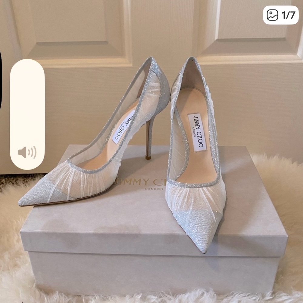 Jimmy Choo Sparkling Silver Heels